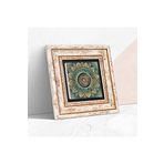 Pinecone Stone Mandala Taş Duvar Tablosu - Çerçeveli Taş Tablo - Dekoratif Duvar Sanatı - Modern Ev ve Ofis Duvar Dekoru T1-231