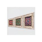 Pinecone Stone Mandala Taş Duvar Tablosu - Çerçeveli Taş Tablo - Dekoratif Duvar Sanatı - Modern Ev ve Ofis Duvar Dekoru T3-1749
