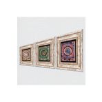 Pinecone Stone Mandala Taş Duvar Tablosu - Çerçeveli Taş Tablo - Dekoratif Duvar Sanatı - Modern Ev ve Ofis Duvar Dekoru T3-1750