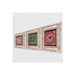 Pinecone Stone Mandala Taş Duvar Tablosu - Çerçeveli Taş Tablo - Dekoratif Duvar Sanatı - Modern Ev ve Ofis Duvar Dekoru T3-1753