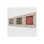 Pinecone Stone Mandala Taş Duvar Tablosu - Çerçeveli Taş Tablo - Dekoratif Duvar Sanatı - Modern Ev ve Ofis Duvar Dekoru T3-36