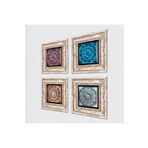 Pinecone Stone Mandala Taş Duvar Tablosu - Çerçeveli Taş Tablo - Dekoratif Duvar Sanatı - Modern Ev ve Ofis Duvar Dekoru T4-1082