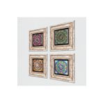Pinecone Stone Mandala Taş Duvar Tablosu - Çerçeveli Taş Tablo - Dekoratif Duvar Sanatı - Modern Ev ve Ofis Duvar Dekoru T4-1083