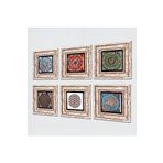 Pinecone Stone Mandala, Yaşam Çiçeği Taş Duvar Tablosu - Çerçeveli Taş Tablo - Dekoratif Duvar Sanatı - Modern Ev ve Ofis Duvar Dekoru K6-34