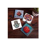 Pinecone Stone Nar Ağacı, Nar, Fatma Ana Eli (Hamsa) Taş Bardak Altlığı Seti - 4 Parça - Dekoratif, Rustik Mutfak Aksesuarı, 10x10 cm, Kaydırmaz Tabanlı, Şık ve Dayanıklı SC191