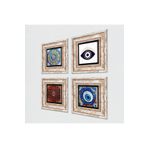 Pinecone Stone Nazar, Desen, Mandala Taş Duvar Tablosu - Çerçeveli Taş Tablo - Dekoratif Duvar Sanatı - Modern Ev ve Ofis Duvar Dekoru K4-1654