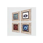 Pinecone Stone Nazar, Desen, Mandala Taş Duvar Tablosu - Çerçeveli Taş Tablo - Dekoratif Duvar Sanatı - Modern Ev ve Ofis Duvar Dekoru K4-1656