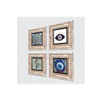 Pinecone Stone Nazar, Ebru Sanatı, Mandala Taş Duvar Tablosu - Çerçeveli Taş Tablo - Dekoratif Duvar Sanatı - Modern Ev ve Ofis Duvar Dekoru K4-1660