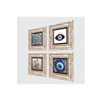 Pinecone Stone Nazar, Ebru Sanatı, Mandala Taş Duvar Tablosu - Çerçeveli Taş Tablo - Dekoratif Duvar Sanatı - Modern Ev ve Ofis Duvar Dekoru T4-1659