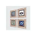 Pinecone Stone Nazar, Ebru Sanatı, Mandala Taş Duvar Tablosu - Çerçeveli Taş Tablo - Dekoratif Duvar Sanatı - Modern Ev ve Ofis Duvar Dekoru T4-1660