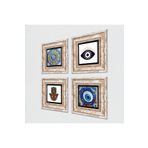 Pinecone Stone Nazar, Mandala, Fatma Ana Eli (Hamsa) Taş Duvar Tablosu - Çerçeveli Taş Tablo - Dekoratif Duvar Sanatı - Modern Ev ve Ofis Duvar Dekoru K4-1615