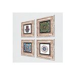 Pinecone Stone Nazar, Mandala, Fatma Ana Eli (Hamsa) Taş Duvar Tablosu - Çerçeveli Taş Tablo - Dekoratif Duvar Sanatı - Modern Ev ve Ofis Duvar Dekoru T4-1458