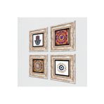 Pinecone Stone Nazar, Mandala, Fatma Ana Eli (Hamsa) Taş Duvar Tablosu - Çerçeveli Taş Tablo - Dekoratif Duvar Sanatı - Modern Ev ve Ofis Duvar Dekoru T4-1461