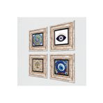 Pinecone Stone Nazar, Mandala, Hayat Ağacı Taş Duvar Tablosu - Çerçeveli Taş Tablo - Dekoratif Duvar Sanatı - Modern Ev ve Ofis Duvar Dekoru K4-1609