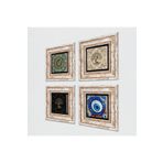 Pinecone Stone Nazar, Mandala, Hayat Ağacı Taş Duvar Tablosu - Çerçeveli Taş Tablo - Dekoratif Duvar Sanatı - Modern Ev ve Ofis Duvar Dekoru T4-1579