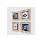 Pinecone Stone Nazar, Mandala, Sri Yantra Taş Duvar Tablosu - Çerçeveli Taş Tablo - Dekoratif Duvar Sanatı - Modern Ev ve Ofis Duvar Dekoru K4-1616