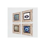 Pinecone Stone Nazar, Mandala, Sri Yantra Taş Duvar Tablosu - Çerçeveli Taş Tablo - Dekoratif Duvar Sanatı - Modern Ev ve Ofis Duvar Dekoru K4-1620