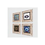 Pinecone Stone Nazar, Mandala, Sri Yantra Taş Duvar Tablosu - Çerçeveli Taş Tablo - Dekoratif Duvar Sanatı - Modern Ev ve Ofis Duvar Dekoru T4-1632