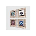 Pinecone Stone Nazar, Mandala Taş Duvar Tablosu - Çerçeveli Taş Tablo - Dekoratif Duvar Sanatı - Modern Ev ve Ofis Duvar Dekoru T4-1649