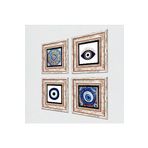 Pinecone Stone Nazar, Mandala Taş Duvar Tablosu - Çerçeveli Taş Tablo - Dekoratif Duvar Sanatı - Modern Ev ve Ofis Duvar Dekoru T4-1665