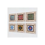 Pinecone Stone Nazar, Mandala Taş Duvar Tablosu - Çerçeveli Taş Tablo - Dekoratif Duvar Sanatı - Modern Ev ve Ofis Duvar Dekoru T6-37