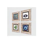 Pinecone Stone Nazar, Mandala, Yaprak Taş Duvar Tablosu - Çerçeveli Taş Tablo - Dekoratif Duvar Sanatı - Modern Ev ve Ofis Duvar Dekoru K4-1633