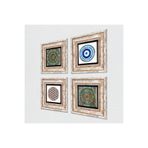 Pinecone Stone Nazar, Mandala, Yaşam Çiçeği Taş Duvar Tablosu - Çerçeveli Taş Tablo - Dekoratif Duvar Sanatı - Modern Ev ve Ofis Duvar Dekoru T4-1002
