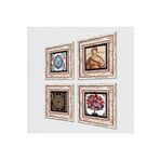 Pinecone Stone Sri Yantra, Soteria Mozaiği, Çini Sanatı, Nar Ağacı Taş Duvar Tablosu - Çerçeveli Taş Tablo - Dekoratif Duvar Sanatı - Modern Ev ve Ofis Duvar Dekoru K4-279