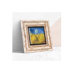 Pinecone Stone Van Gogh Buğday Tarlası ve Kargalar Taş Duvar Tablosu - Çerçeveli Taş Tablo - Dekoratif Duvar Sanatı - Modern Ev ve Ofis Duvar Dekoru K1-290