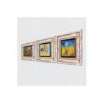 Pinecone Stone Van Gogh Buğday Tarlası ve Kargalar, Yatak Odası, On İki Ayçiçekli Vazo Taş Duvar Tablosu - Çerçeveli Taş Tablo - Dekoratif Duvar Sanatı - Modern Ev ve Ofis Duvar Dekoru T3-556