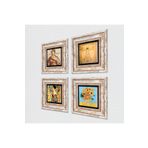 Pinecone Stone Van Gogh, Gustav Klimt, Leonardo da Vinci, Soteria Mozaiği Taş Duvar Tablosu - Çerçeveli Taş Tablo - Dekoratif Duvar Sanatı - Modern Ev ve Ofis Duvar Dekoru K4-88