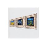 Pinecone Stone Van Gogh Ren Nehri, Buğday Tarlası ve Kargalar, Yıldızlı Gece Taş Duvar Tablosu - Çerçeveli Taş Tablo - Dekoratif Duvar Sanatı - Modern Ev ve Ofis Duvar Dekoru T3-499