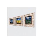 Pinecone Stone Van Gogh Zeytin Ağaçları, Buğday Tarlası ve Kargalar, Yıldızlı Gece Taş Duvar Tablosu - Çerçeveli Taş Tablo - Dekoratif Duvar Sanatı - Modern Ev ve Ofis Duvar Dekoru K3-585