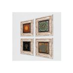 Pinecone Stone Yaşam Çiçeği, Mandala, Sri Yantra, Hayat Ağacı Taş Duvar Tablosu - Çerçeveli Taş Tablo - Dekoratif Duvar Sanatı - Modern Ev ve Ofis Duvar Dekoru T4-529
