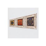 Pinecone Stone Yaşam Çiçeği, Sri Yantra, Nazar Boncuğu Taş Duvar Tablosu - Çerçeveli Taş Tablo - Dekoratif Duvar Sanatı - Modern Ev ve Ofis Duvar Dekoru K3-369