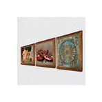Pinecone Yaşam Çiçeği, İki Müzisyen Kız Tablosu, Nar Taş Duvar Tablosu - Ahşap Çerçeveli Taş Tablo - 25x25 cm - 3 Parça Set - Dekoratif Duvar Sanatı - Modern Ev ve Ofis Duvar Dekoru W3-1487