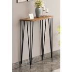 Pinhal Home 100cm Atlantik Çam Dresuar Kahve Köşesi Konsol Modern Raf Metal Boru Siyah Ayaklı