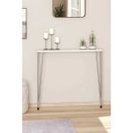Pinhal Home 120 cm Oval Kenar Petek Üstü Dresuar Gümüş Ayak - Beyaz - Gümüş