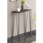 Pinhal Home 60 cm Antresit Gri Dresuar Kahve Köşesi Konsol Modern Raf Metal Boru Gümüş Ayaklı