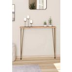 Pinhal Home 60 Cm Oval Kenar Dresuar Petek Üstü Atlantik Çam Gold Ayak