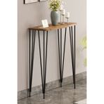 Pinhal Home 80CM Atlantik Çam Dresuar Kahve Köşesi Konsol Modern Raf Metal Boru Siyah Ayaklı - Atlantik Çam - Siyah