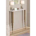 Pinhal Home Dresuar Petek Üstü Raf Oval Kenar Beyaz Gold Ayak 60*18cm (50cm Altı Petekler İçin Geçerlidir)