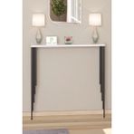 Pinhal Home Dresuar Petek Üstü Raf Oval Kenar Beyaz Siyah Ayak 80*18CM (70CM Altı Petekler Için Geçerlidir)