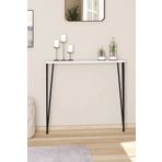 Pinhal Home PİNHAL HOME OVAL KENAR DRESUAR 120CM BEYAZ SIYAH AYAK
