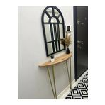 Pinhal Home Yarım Ay Oval Kenar Dresuar Atlantik Çam 80cm Gold Ayak