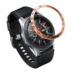 PINHEN Samsung Galaxy Watch ile Uyumlu Çerçeve Stil 46 mm Çerçeve Halka Yapışkan Çerçeve Halka Kapak Çizilmez Paslanmaz Çelik Koruyucu Galaxy Gear S3 Frontier & Classic/Huawei GT2 46 mm, B-Rose