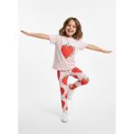 Pini Co Kız Çocuk Pembe Çilek Baskılı T-Shirt ve Çilek Desenli Tayt Ikili Takım - 7 - 8 Yaş