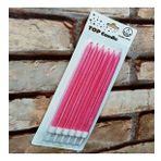 PİNK BIRTHDAY CANDLE VIP UZUN PARLAK METALİK SİMLİ PEMBE PASTA MUMU 6 ADET PEMBE DOĞUM GÜNÜ MUMU