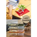Pink Cat Kitchen Diyet Saklama Kabı Üç Bölmeli Pratik Taşınabilir Smart Dikdörtgen Beslenme Kahvaltı Kabı