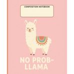 Pink Cute Llama Composition Notebook | Wide Ruled | 110 Pages | 7.5 x 9.25 in | School Writing Journal: Adorable Kawaii Llama Cover | Matte Finish | Perfect for Girls, Kids, Teens & Llama Lovers